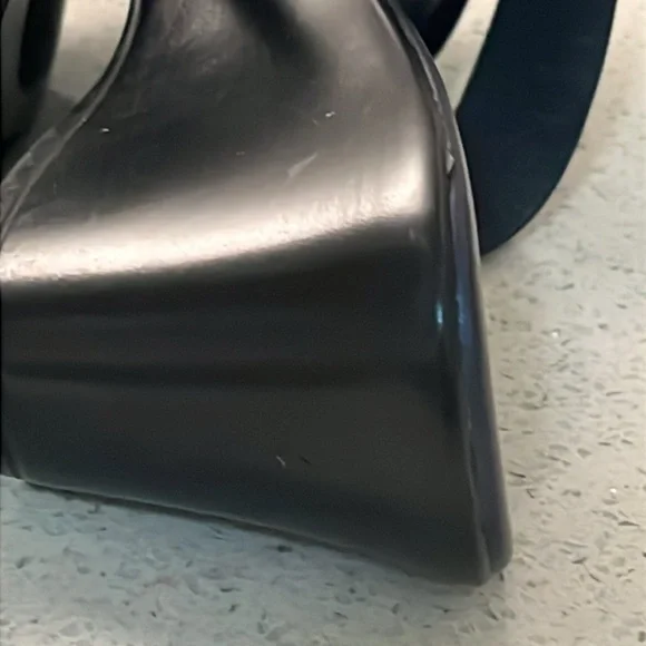 ON HOLD Navy blue Italian Shoemakers wedge slide sandals - Picture 5 of 9